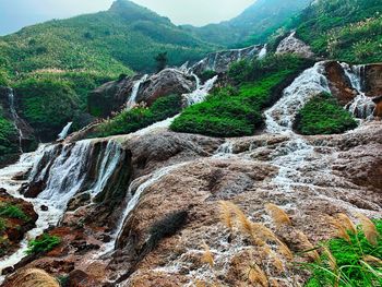 Scenic view of waterfall