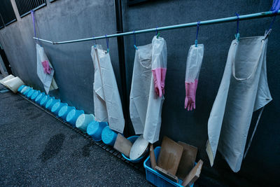 Protection clothes on clothesline