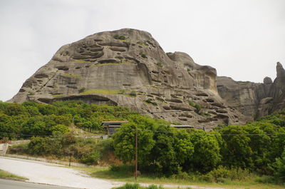 View of ruins of mountain against sky