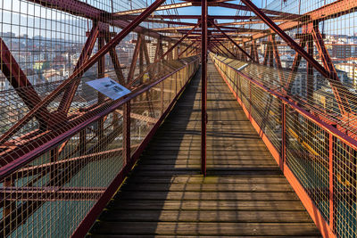 The walkway a the top of vizcaya bridge, portugalete, basque country, spain