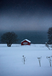 Scenic view of snow covered landscape