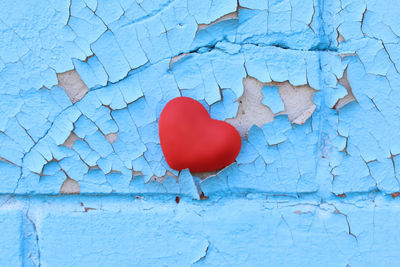 Close-up of heart shape on wall