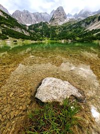 Scenic view of lake against mountains