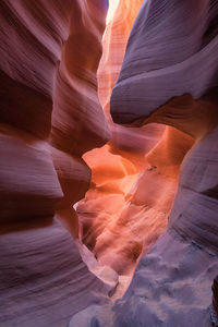 Close-up of rock formation in desert