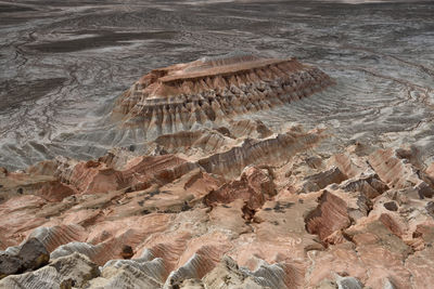 High angle view of rocks on land