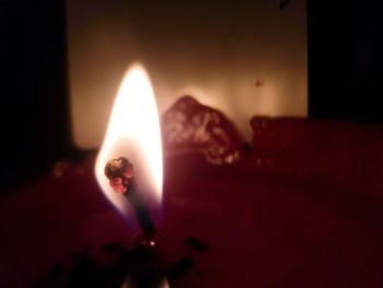 Close-up of burning candle