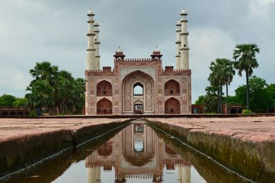 Reflection of building on water