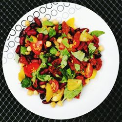 High angle view of salad in plate