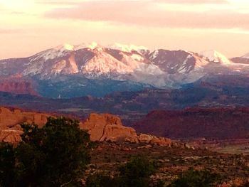 Scenic view of mountains against sky