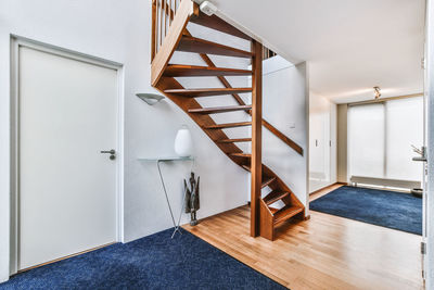 Low angle view of staircase in apartment