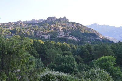 Scenic view of mountains against clear sky