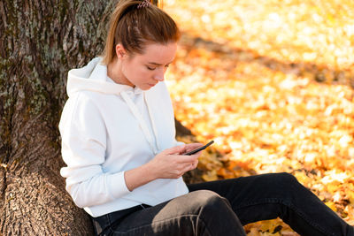 Senior woman using smart phone