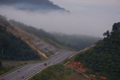 High angle view of landscape against sky