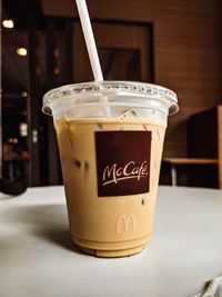 Close-up of coffee on table