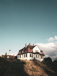 Low angle view of buildings against sky