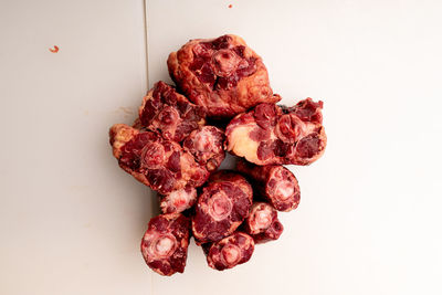 Close-up of food on white background