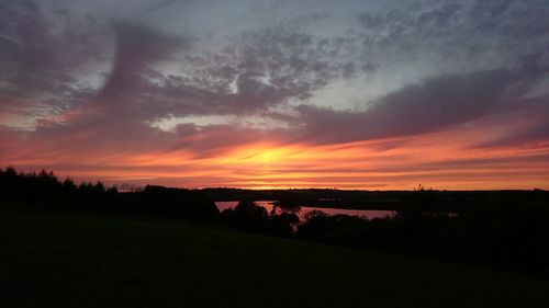 Scenic view of landscape against cloudy sky