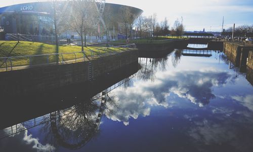 Low angle view of bridge against sky