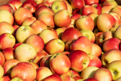Full frame shot of apples for sale at market stall