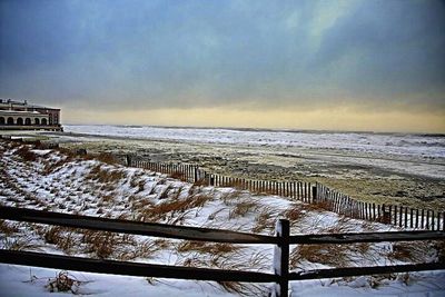 Scenic view of snow covered landscape