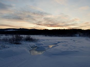 Winter landscape, waterfall storforsen in the north of sweden