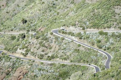 High angle view of road on mountain