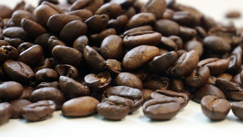 Close-up of roasted coffee beans