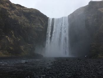 Scenic view of waterfall