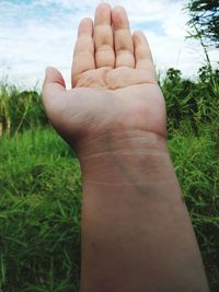 Close-up of human hand