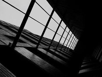 Low angle view of window against sky