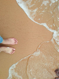 Low section of woman on beach