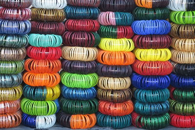 Full frame shot of multi colored market stall