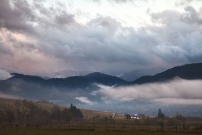 Scenic view of mountains against sky