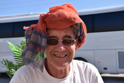 Portrait of smiling man wearing turban