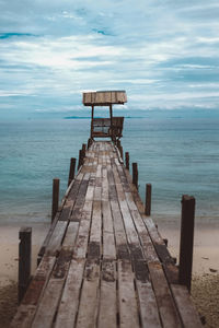 Wooden pier on sea