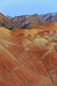 Scenic view of desert against clear sky