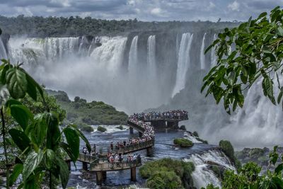 Scenic view of waterfall