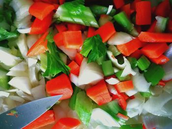 Full frame shot of chopped salad