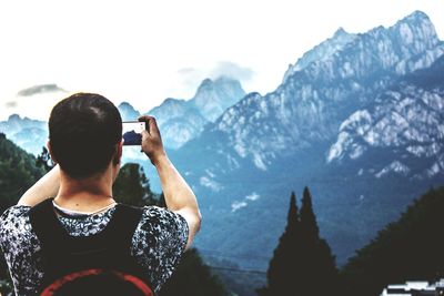 Scenic view of mountains against sky