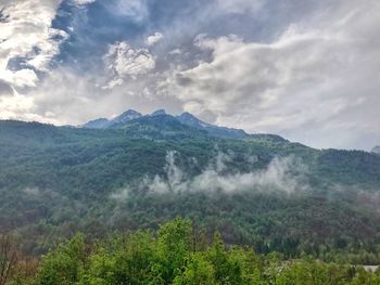 Scenic view of mountains against sky