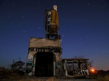 Low angle view of illuminated building