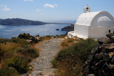 Church by coastline