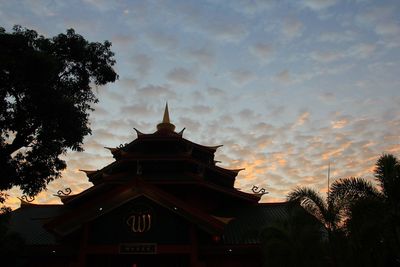 Low angle view of temple against sky