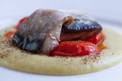 Close-up of bread in plate