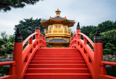 View of red building against sky