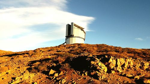 Observation point on barren landscape