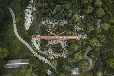 High angle view of ferris wheel at public park