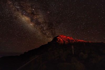 Low angle view of star field against sky at night