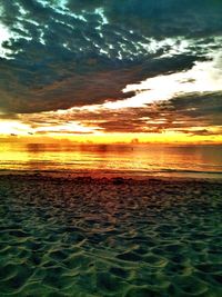 Scenic view of dramatic sky over sea