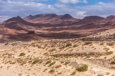 Scenic view of desert against sky